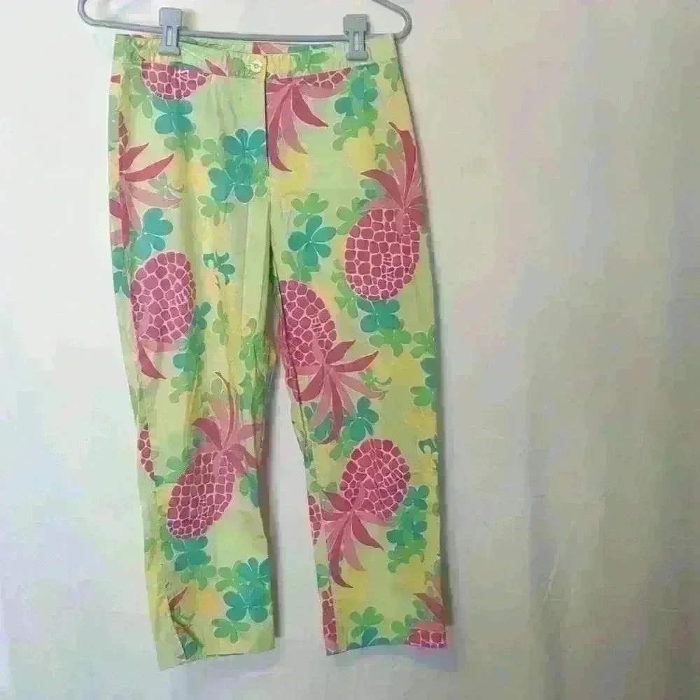 Lilly Pulitzer Pineapple Print Pants.  Size 6. Excellent pre-loved condition.